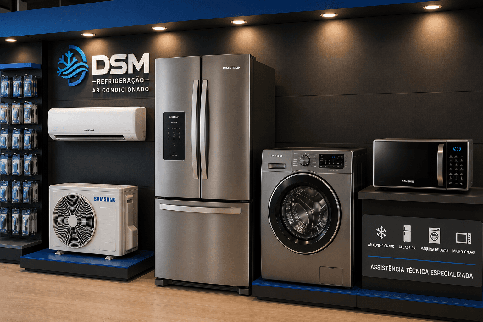 Técnico da DSM Refrigeração realizando atendimento